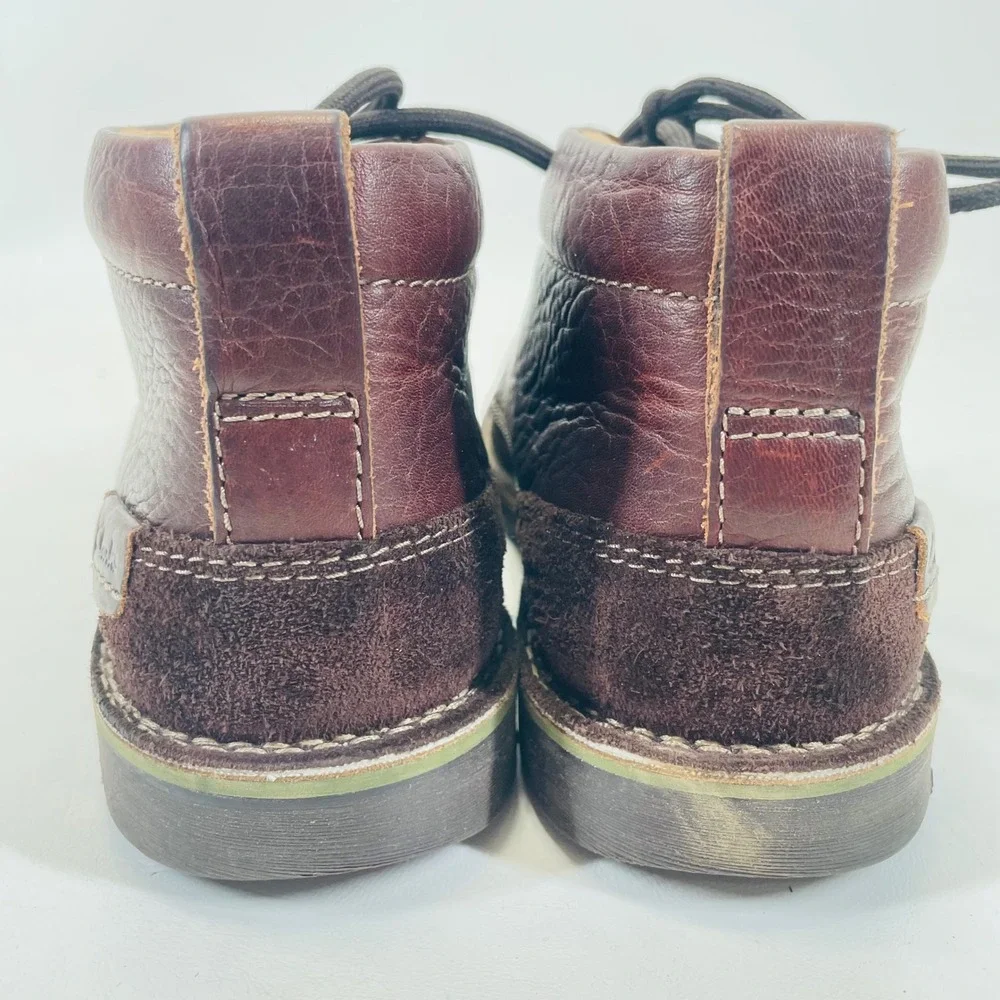Clarks Collection Mens Leather Chukka Boots Burgundy Brown 26119619 Size 10 M